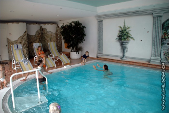having a swim in the hotel-pool